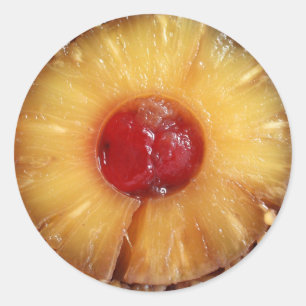 Ananas onderaan Cake Ronde Sticker