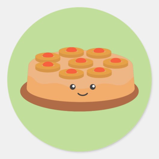 Ananas onderaan Cake Ronde Sticker (Voorkant)