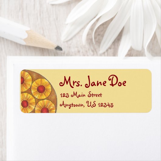 Ananas ondersteboven Cake Cherry Foodie Labels (Insitu)