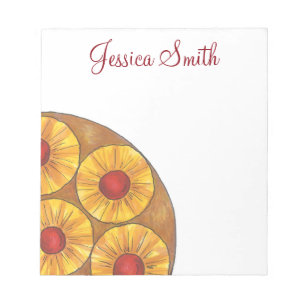 Ananas ondersteboven Cake Maraschino Cherries Notitieblok