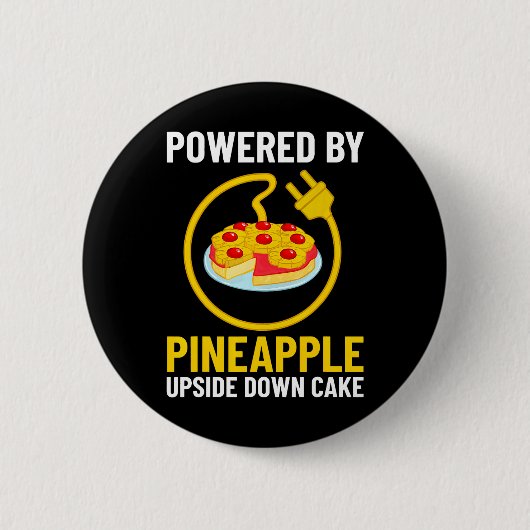 Ananas ondersteboven Cake Recipe Ronde Button 5,7 Cm (Voorkant)