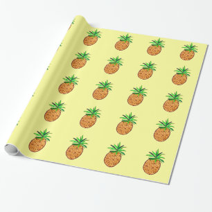 Ananas op Bleek geel Cadeaupapier