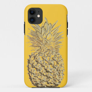 Ananas op Geel Goud iPhone 11 Hoesje