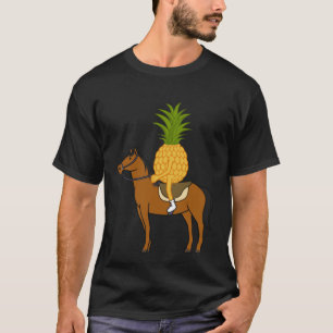 Ananas op Paard Ironic Paardrijden Fruit T-shirt