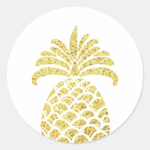 Ananas or Enveloppe autocollant sceau Tropical