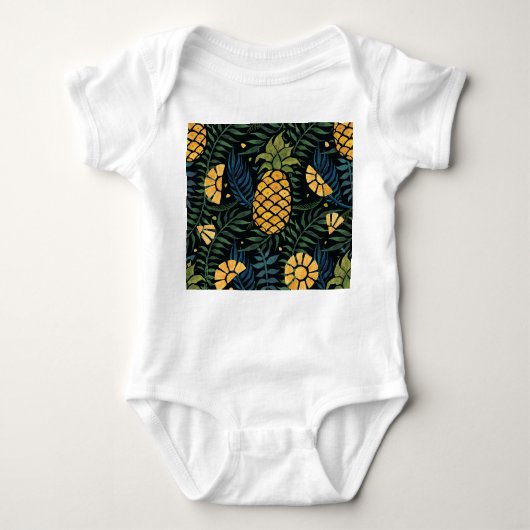 Ananas, palmbladeren: tropisch patroon. romper (Voorkant)