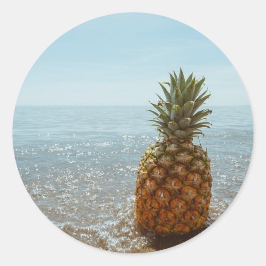 Ananas Paradijs Ronde Sticker (Voorkant)