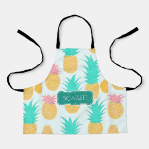 Ananas pastel kleurrijke gepersonaliseerde patroon schort