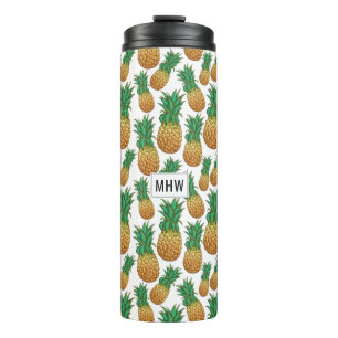 Ananas Patroon aangepaste monogram tumbler Thermosbeker