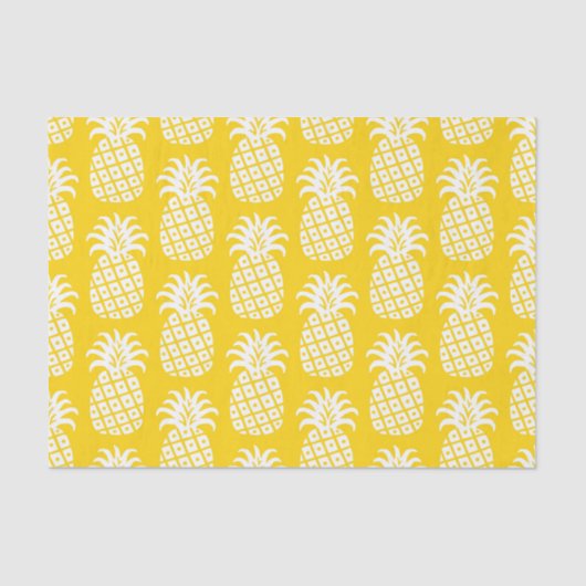 Ananas Patroon Geel & Wit Tissuepapier (Voorkant)