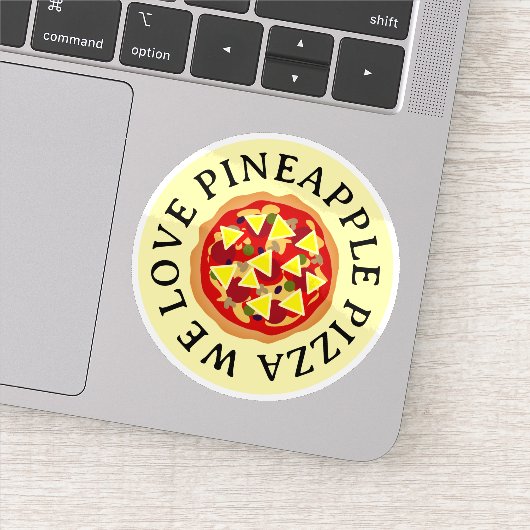 Ananas pizza amant stickers vinyle (Détail)