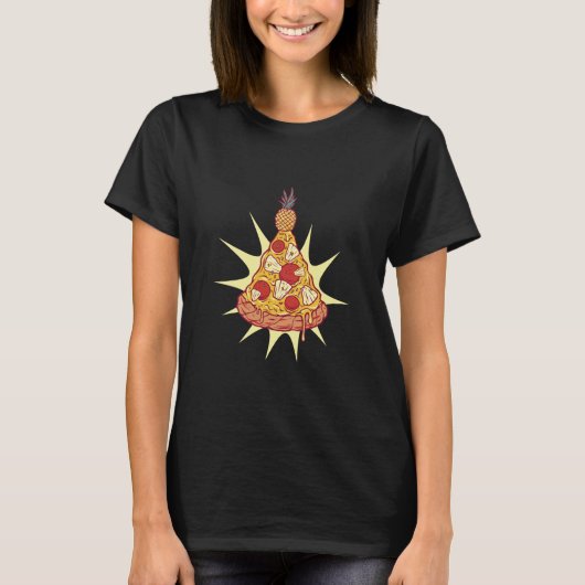 Ananas Pizza Kerstboom T-shirt (Voorkant)