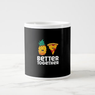 Ananas Pizza Samen Beter Leuke Voedsel Ontwerp Extra Grote Beker