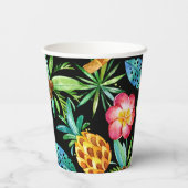 Ananas Plumeria Palm Tree Tropische Papier Cups Papieren Bekers (Achterkant)