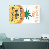 Ananas regenboog, zoet om één, 1ste verjaardag te  spandoek (Beurs)