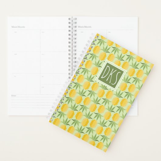 Ananas rétro | Monogramme (Devant avec enveloppe)
