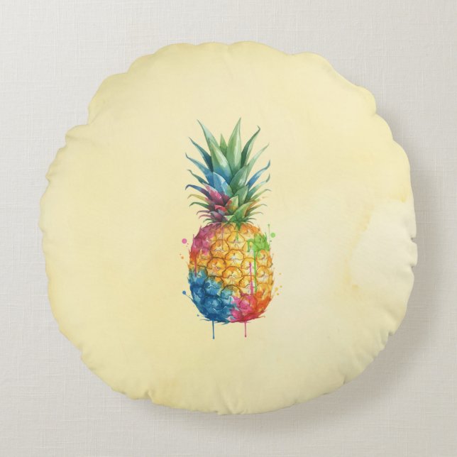 Ananas Rond Kussen (Voorkant)