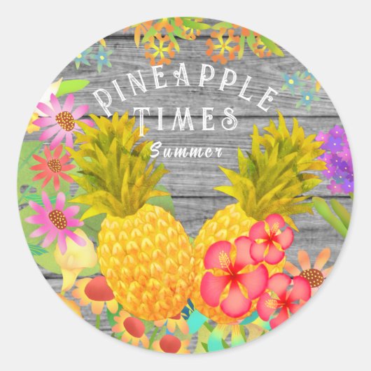 ananas ronde sticker (Voorkant)