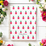 Ananas rose blanc Motif mignon<br><div class="desc">Planner blanc rose avec Motif d'ananas rose mignon. D'autres produits avec ce design sont dans la collection ci-dessous.</div>
