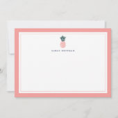 Ananas rose | Carte papier à lettres personnalisée (Devant)