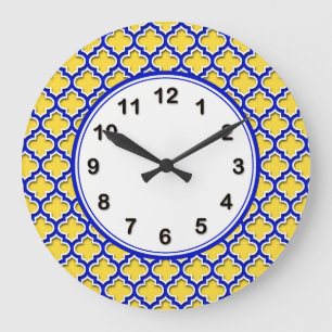 Ananas Royal Blue WhMarokkaanse Quatrefoil #5DS Grote Klok
