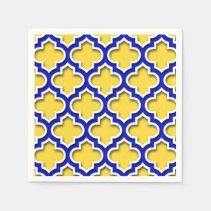 Ananas Royal Blue WhMoroccan Quatrefoil #5DS Servet