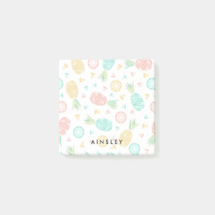 Ananas Roze en Gele Aangepaste Naam Post-it® Notes