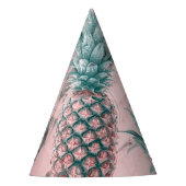 Ananas roze marmeren werveling moderne tropische p feesthoedjes (Voorkant)