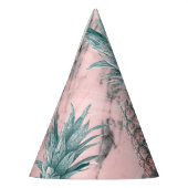 Ananas roze marmeren werveling moderne tropische p feesthoedjes (Links)