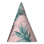 Ananas roze marmeren werveling moderne tropische p feesthoedjes (Rechts)