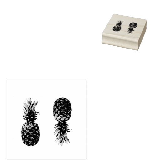  ananas 	rubberstempel (Gestempeld)