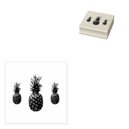  ananas 	rubberstempel (Gestempeld)