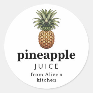 Ananas-sap bliklabel ronde sticker