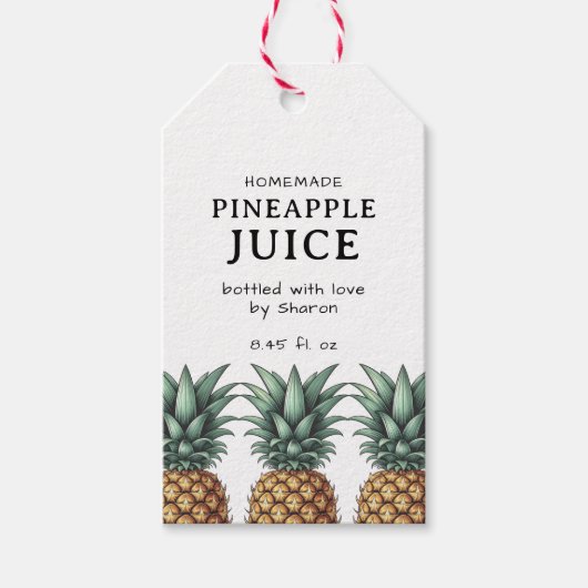 Ananas Sappelabel Cadeaulabel (Voorkant)