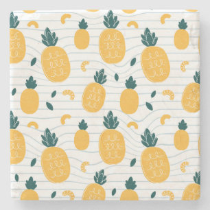 Ananas schoonheid: Hand getrokken patroon Stenen Onderzetter