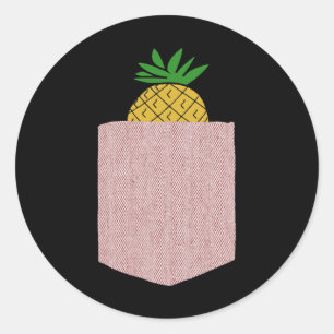 Ananas Shirt Ananas Fruit Gift Pocket Pineap Ronde Sticker