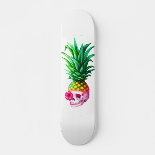 Ananas Skull Board wit Skateboard (Voorkant)