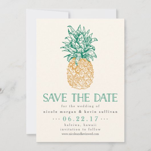  ananas Sla de datum op Save The Date (Voorkant)
