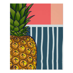 'Ananas solitaire' Affiche d'art mural