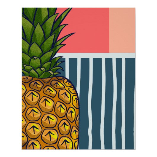 'Ananas solitaire' | Affiche d'art mural (Devant)