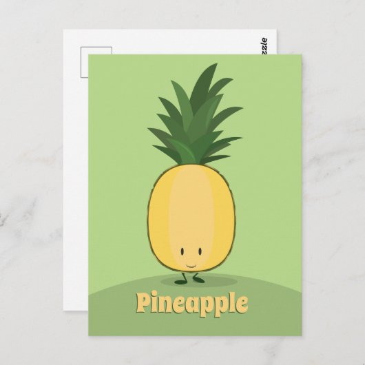 Ananas souriant | Carte postale (Devant / Derrière)