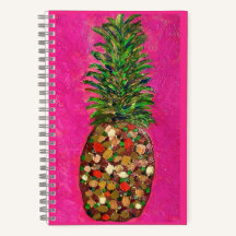 Ananas spiraal Notitieboek (hard Hoesje)