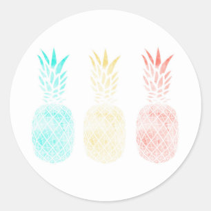 Ananas Stickers, Tropical Gift, Ananas Art Ronde Sticker