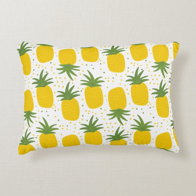 Ananas Stippen: Zomer Fruit Design Accent Kussen (Voorkant)