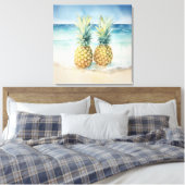 Ananas sur la toile d'aquarelle de plage Imprimer (Insitu(Chambre))
