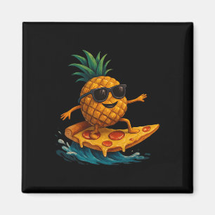 Ananas Surfende Pizza Schijf Grappige Zomer Tropic Magneet