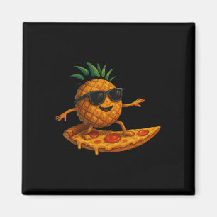 Ananas Surfende Pizza Schijf Grappige Zomer Tropic Magneet