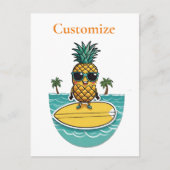Ananas Surfer Rides Een Wave Thunder_Cove Briefkaart (Voorkant)