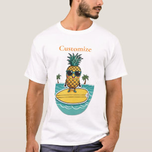 Ananas Surfer Rides Een Wave Thunder_Cove T-shirt