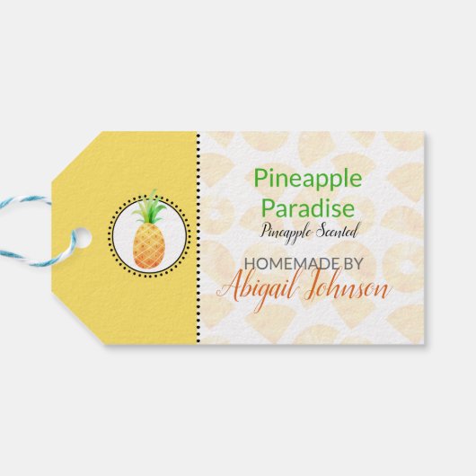 Ananas Thuisgemaakte Bad & Lichaam Cadeaulabel (Achterkant Horizontaal)